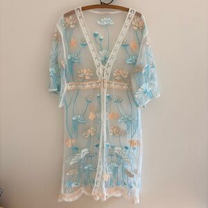 Anna-Kaci California Embellished Mesh Robe